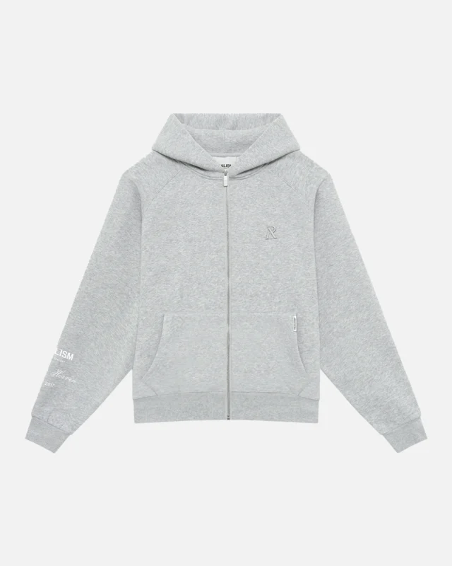 Realism Radiant Zip Hoodie Grey Marle