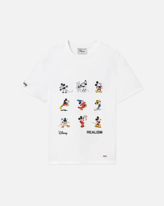Realism And Disney Mickey Evolution Tee White